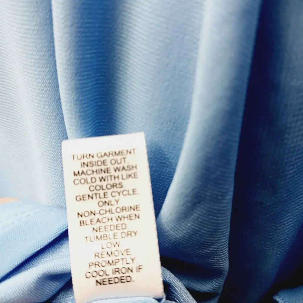 Blouse Sheer Ruffle Powder Blue Sleeve Romantic Coquette Soft Girl Size 18 20W - Picture 7 of 7